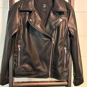 Girl's Faux Leather Moto Jacket Size 6-6x